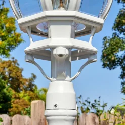 Luminaires Rustiques-hofstein Lentua Réverbère, Eclairage de chemin Blanc, 1 lumière