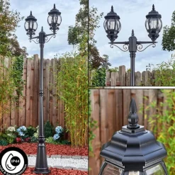 Luminaires Rustiques-hofstein Lentua Réverbère, Eclairage de chemin Noir, 2 lumières