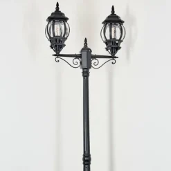 Luminaires Rustiques-hofstein Lentua Réverbère, Eclairage de chemin Noir, 2 lumières