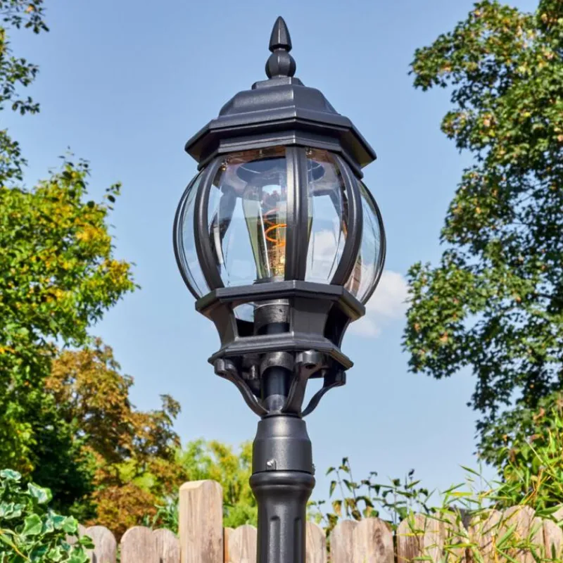 Luminaires Rustiques-hofstein Lentua Réverbère, Eclairage de chemin Noir, 1 lumière