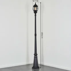 Luminaires Rustiques-hofstein Lentua Réverbère, Eclairage de chemin Noir, 1 lumière