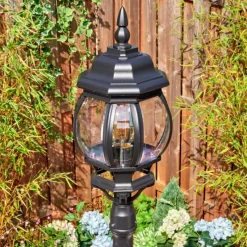 Luminaires Rustiques-hofstein Lentua Réverbère, Eclairage de chemin Noir, 1 lumière