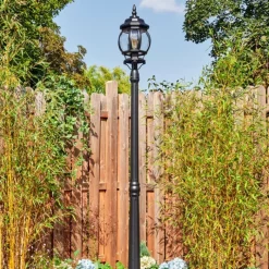 Luminaires Rustiques-hofstein Lentua Réverbère, Eclairage de chemin Noir, 1 lumière