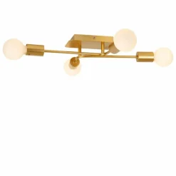 Lampes Dorées-Luminaires Lucide LESTER Plafonnier Or, 4 lumières