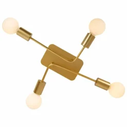 Lampes Dorées-Luminaires Lucide LESTER Plafonnier Or, 4 lumières