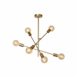 Lampes Dorées-Luminaires Lucide LESTER Plafonnier Or, 6 lumières