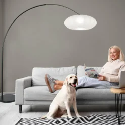 Lampes En Tissu-Luminaires Steinhauer Light Lampadaire Noir, 1 lumière