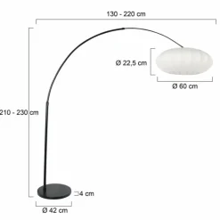 Lampes En Tissu-Luminaires Steinhauer Light Lampadaire Noir, 1 lumière