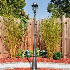 Luminaires Rustiques-hofstein Lignac Réverbère, Eclairage de chemin Noir, Argenté, 1 lumière