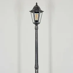 Luminaires Rustiques-hofstein Lignac Réverbère, Eclairage de chemin Noir, Argenté, 1 lumière