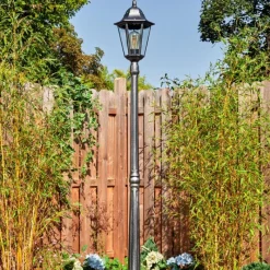 Luminaires Rustiques-hofstein Lignac Réverbère, Eclairage de chemin Noir, Argenté, 1 lumière