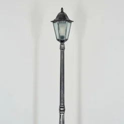 Luminaires Rustiques-hofstein Lignac Réverbère, Eclairage de chemin Noir, Argenté, 1 lumière