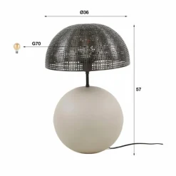 hofstein Lilleballe Lampe à poser Gris, Sable, 1 lumière* Lampes À Poser