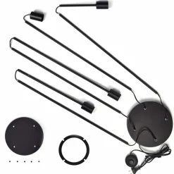 hofstein Limmingen Lampadaire Noir, 4 lumières