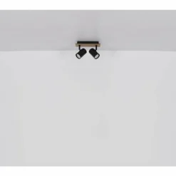 Lampes En Bois-Luminaires Globo Lighting Linca Plafonnier, Spot de plafond, Applique murale, Spot mural Écru, Noir, 2 lumières