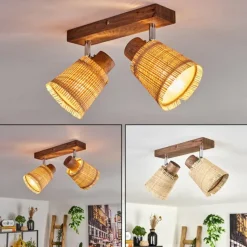 hofstein Lindberg Plafonnier Chrome, Écru, 2 lumières