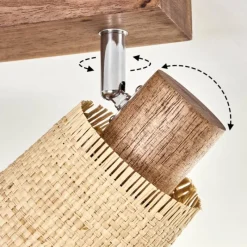 hofstein Lindberg Plafonnier Chrome, Écru, 2 lumières