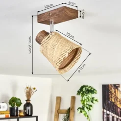 Luminaires Scandinaves-hofstein Lindberg Plafonnier Chrome, Brun foncé, 1 lumière