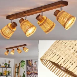 Luminaires Scandinaves-hofstein Lindberg Plafonnier Chrome, Brun foncé, 4 lumières