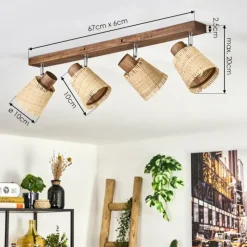 Luminaires Scandinaves-hofstein Lindberg Plafonnier Chrome, Brun foncé, 4 lumières