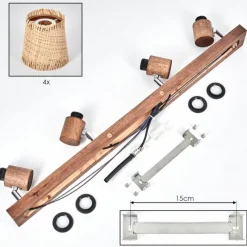 Luminaires Scandinaves-hofstein Lindberg Plafonnier Chrome, Brun foncé, 4 lumières