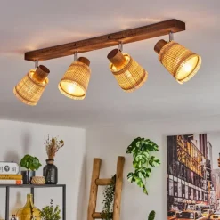 Luminaires Scandinaves-hofstein Lindberg Plafonnier Chrome, Brun foncé, 4 lumières