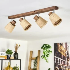 Luminaires Scandinaves-hofstein Lindberg Plafonnier Chrome, Brun foncé, 4 lumières