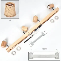 hofstein Lindberg Plafonnier Chrome, Brun clair, 4 lumières