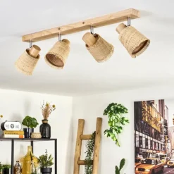 hofstein Lindberg Plafonnier Chrome, Brun clair, 4 lumières