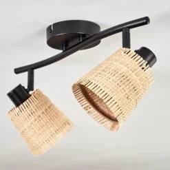 Style Boho-Chic-hofstein Lindberg Plafonnier Noir, 2 lumières