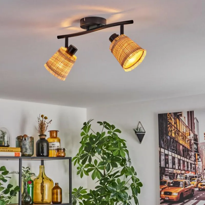 Style Boho-Chic-hofstein Lindberg Plafonnier Noir, 2 lumières