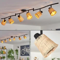 Style Boho-Chic-hofstein Lindberg Plafonnier Noir, 6 lumières