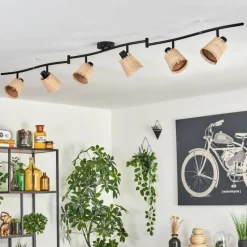 Style Boho-Chic-hofstein Lindberg Plafonnier Noir, 6 lumières