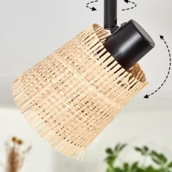 Style Boho-Chic-hofstein Lindberg Plafonnier Noir, 6 lumières