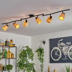 Style Boho-Chic-hofstein Lindberg Plafonnier Noir, 6 lumières