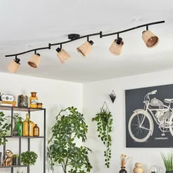 Style Boho-Chic-hofstein Lindberg Plafonnier Noir, 6 lumières