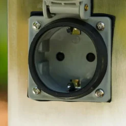 Luminaires Globo Lighting Linden Prises électriques d'extérieur, Accessoire Acier inoxydable, Gris