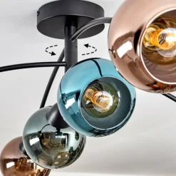 hofstein Linneryd Plafonnier, Boule lumineuse Noir, 6 lumières