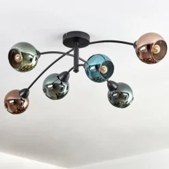 hofstein Linneryd Plafonnier, Boule lumineuse Noir, 6 lumières