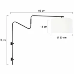 Lampes En Tissu-Luminaires Steinhauer Linstrøm Applique murale Noir, 1 lumière