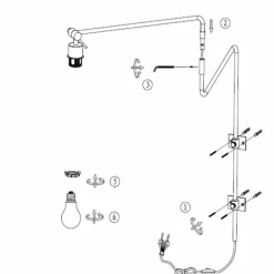 Lampes En Tissu-Luminaires Steinhauer Linstrøm Applique murale Noir, 1 lumière