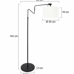 Lampes En Tissu-Luminaires Steinhauer Linstrøm Lampadaire Noir, 1 lumière