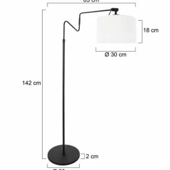Lampes En Tissu-Luminaires Steinhauer Linstrøm Lampadaire Noir, 1 lumière