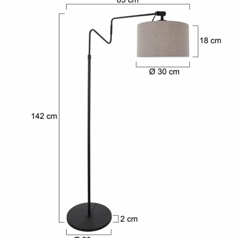 Lampes En Tissu-Luminaires Steinhauer Linstrøm Lampadaire Noir, 1 lumière