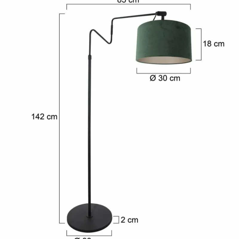 Lampes En Tissu-Luminaires Steinhauer Linstrøm Lampadaire Noir, 1 lumière