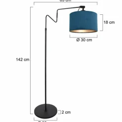Lampes En Tissu-Luminaires Steinhauer Linstrøm Lampadaire Noir, 1 lumière