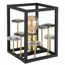 Lampes Dorées-Luminaires Globo Lighting Lisbon Lampe à poser Noir, 1 lumière