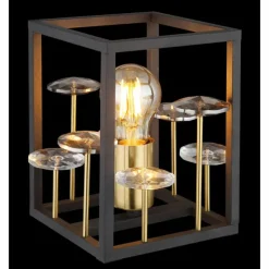 Lampes Dorées-Luminaires Globo Lighting Lisbon Lampe à poser Noir, 1 lumière