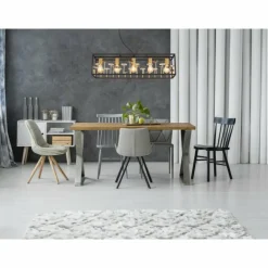 Lampes Dorées-Luminaires Globo Lighting Lisbon Suspension Noir, 5 lumières