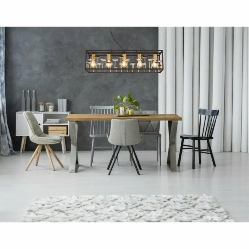 Lampes Dorées-Luminaires Globo Lighting Lisbon Suspension Noir, 5 lumières